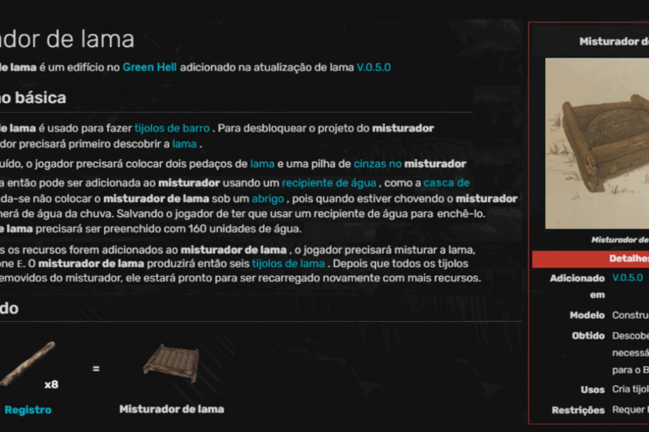 Como Fazer Tijolo de Lama em Green Hell