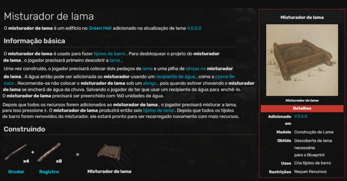 Como Fazer Tijolo de Lama em Green Hell